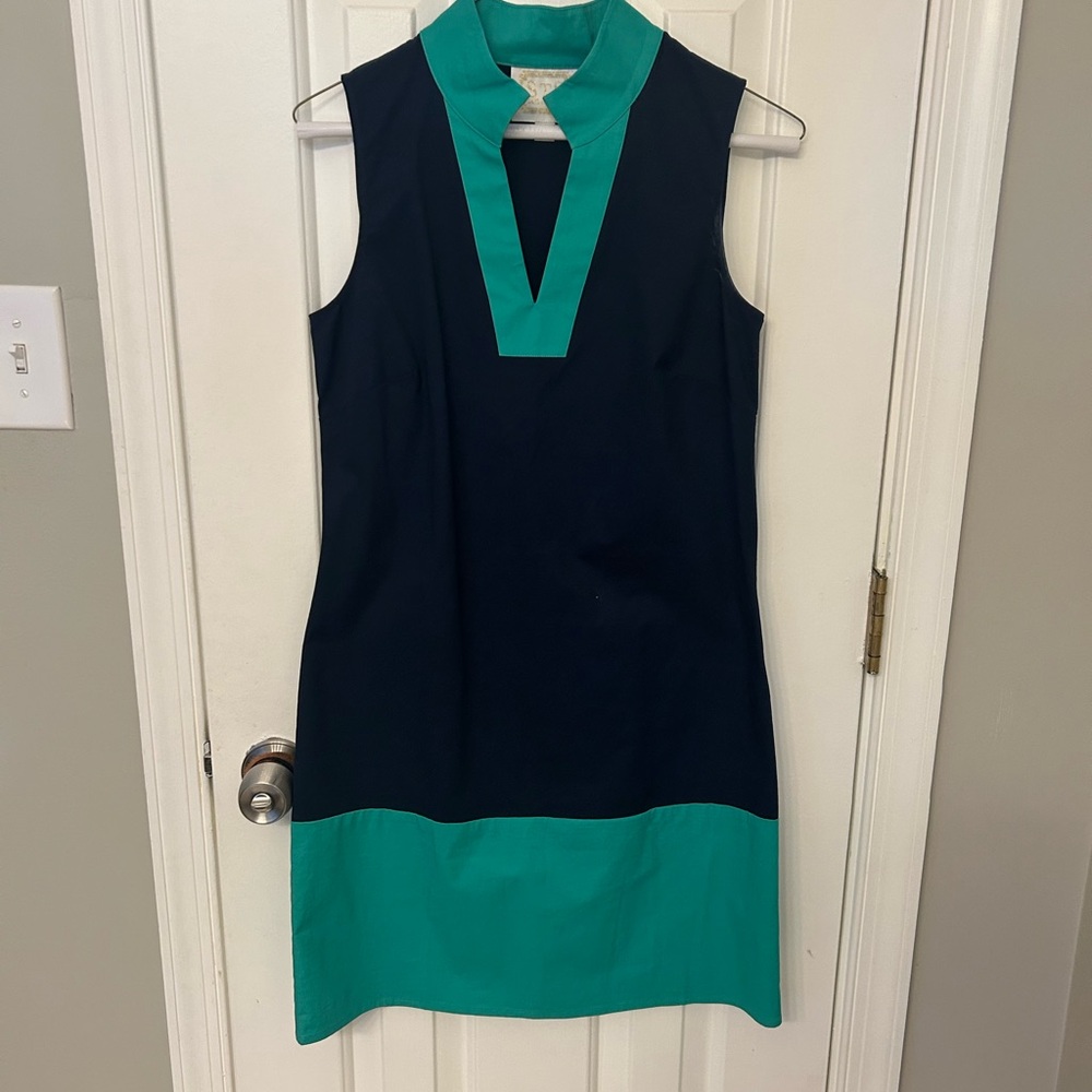 Sail to Sable Blue and Green Sheath Mini Dress
